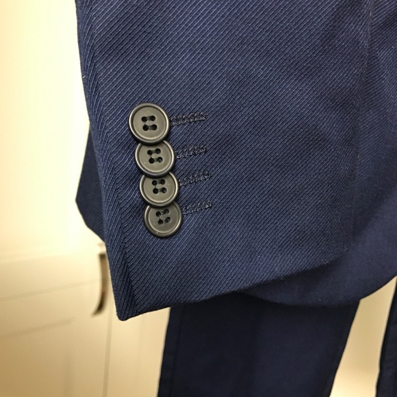 H & M Men’s Suit Jacket and Pants 33 R Slim Fit Navy Blue - Picture 10 of 11